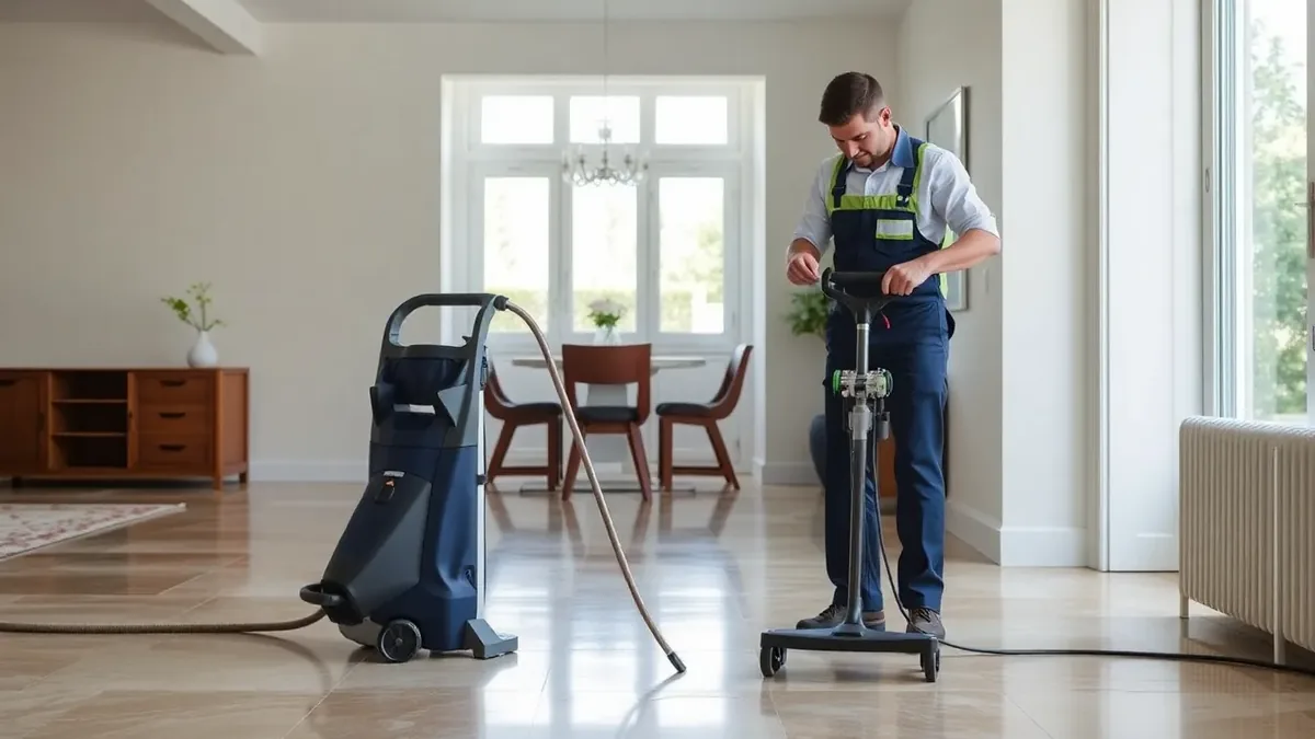 Professional polished natural stone floor cleaning service — Pro-Fresh Houston