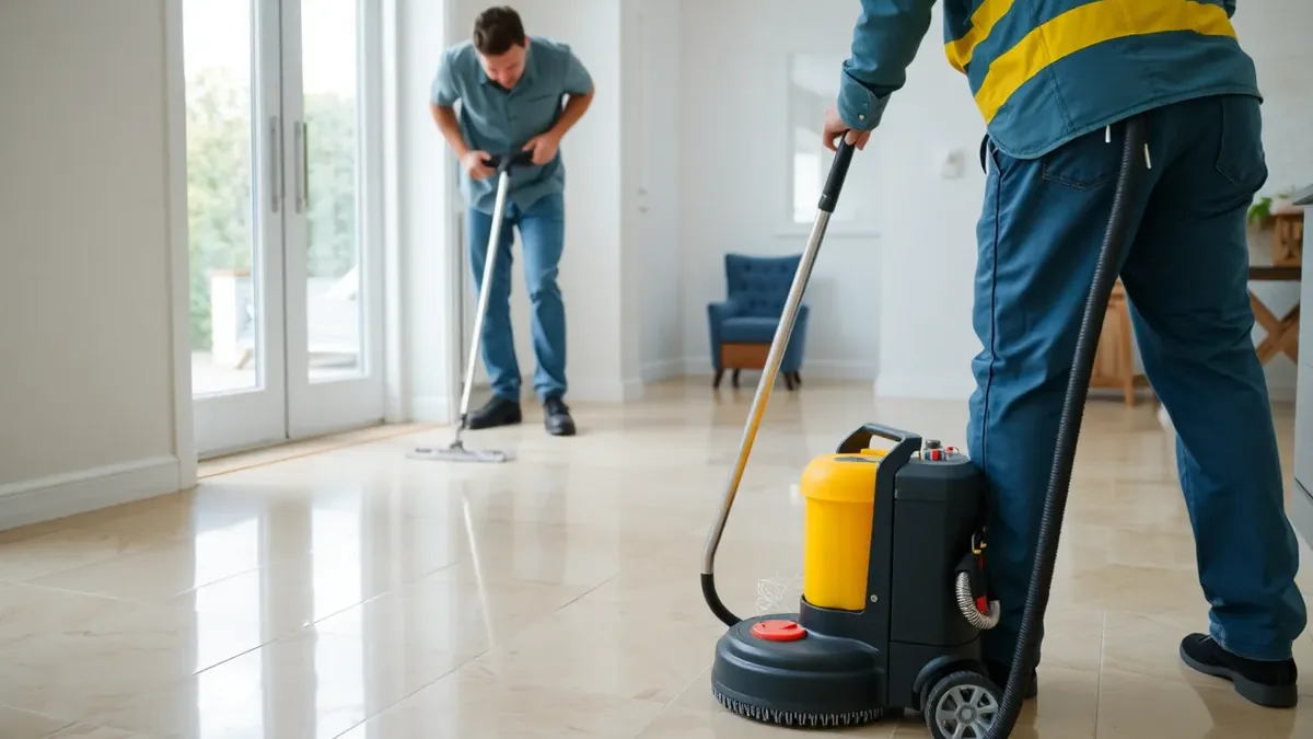 Professional polished natural stone floor cleaning service — Pro-Fresh Houston