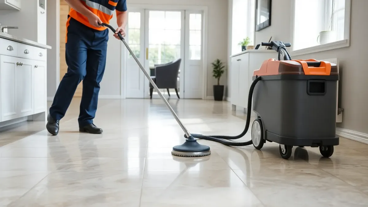 Professional polished natural stone floor cleaning service — Pro-Fresh Houston