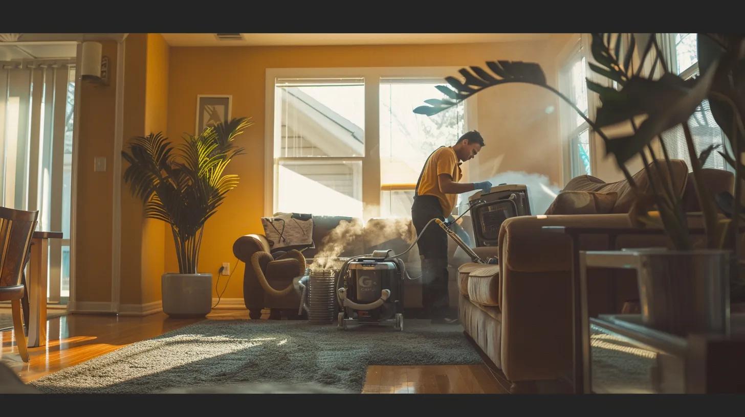 a modern, brightly lit living room showcases a technician using specialized equipment to efficiently clean air ducts, emphasizing the clear difference between clean and dusty ductwork, symbolizing the reduction of household dust circulation. a modern, brightly lit living room showcases a technician using specialized equipment to efficiently clean air ducts, emphasizing the clear difference between clean and dusty ductwork, symbolizing the reduction of household dust circulation.