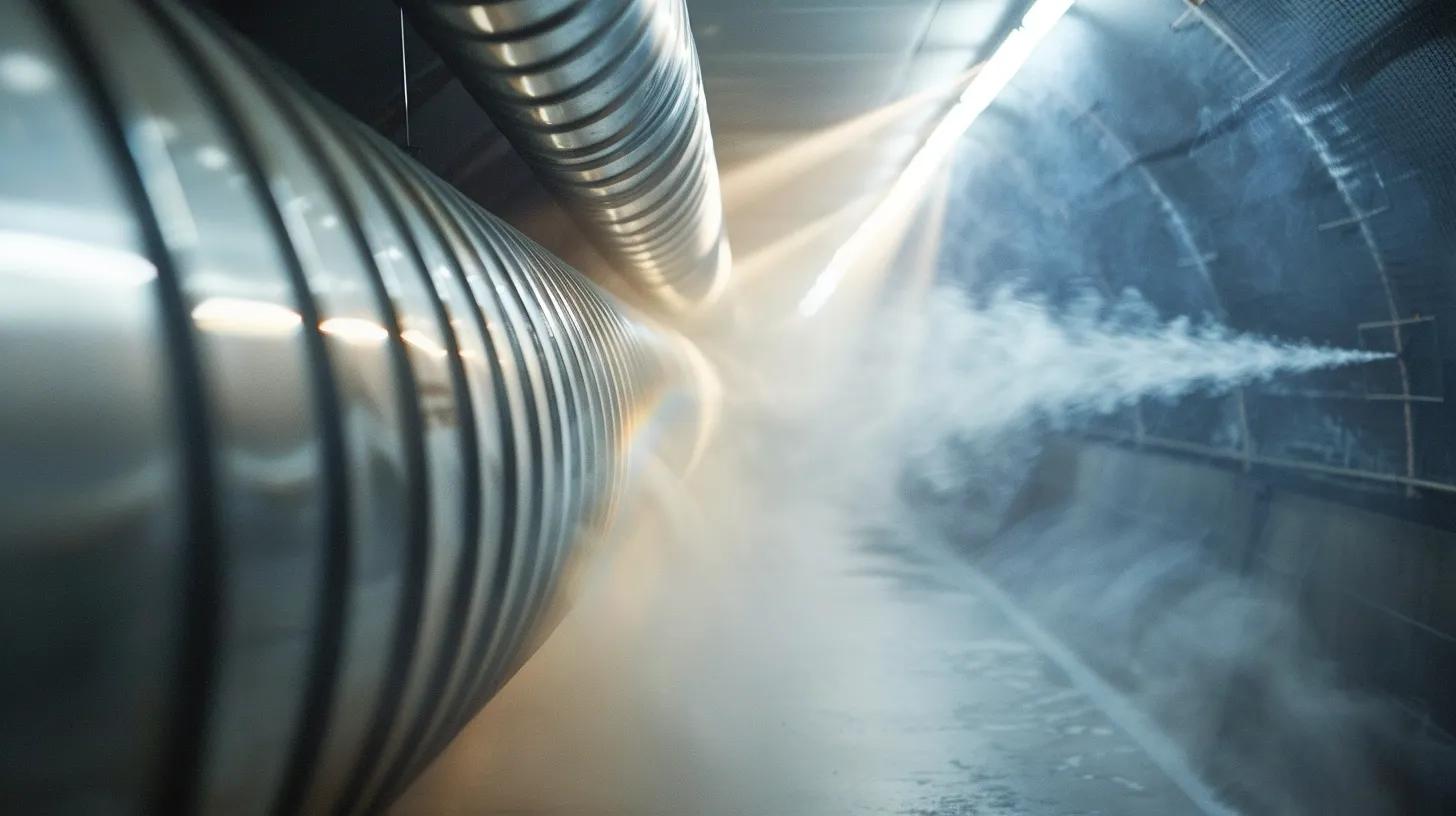 a professional indoor setting featuring air duct cleaning equipment in action, showcasing pristine ducts being cleaned, with a focus on dust and debris being removed to emphasize significant allergy relief. a professional indoor setting featuring air duct cleaning equipment in action, showcasing pristine ducts being cleaned, with a focus on dust and debris being removed to emphasize significant allergy relief.