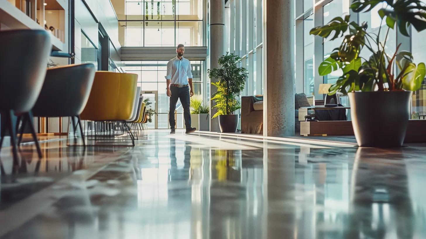 a sleek, modern office environment showcases a technician using high-tech equipment to meticulously clean air ducts, emphasizing professionalism and precision in dust reduction services. a sleek, modern office environment showcases a technician using high-tech equipment to meticulously clean air ducts, emphasizing professionalism and precision in dust reduction services.