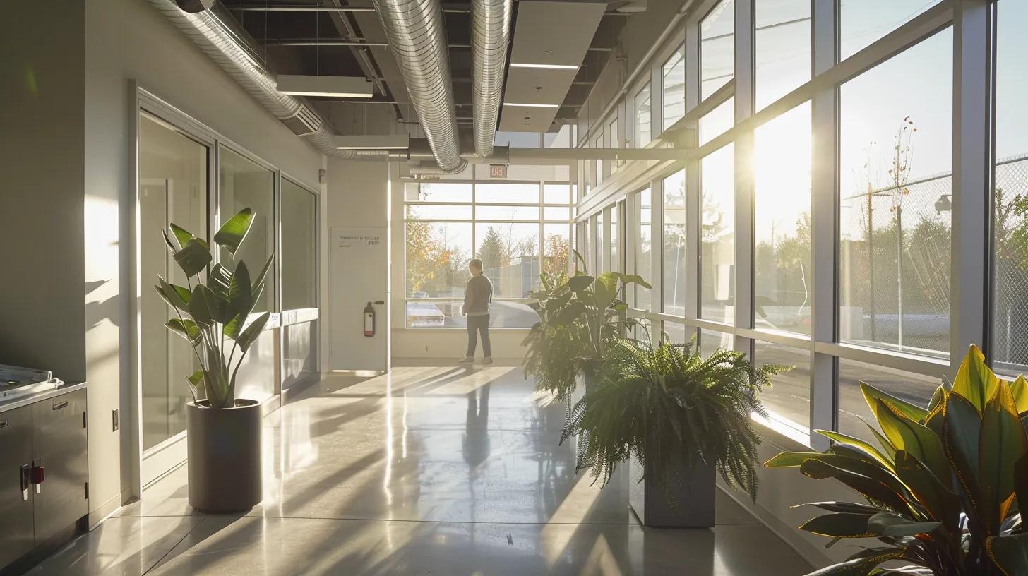 a sleek, modern office setting showcases a professional technician expertly operating advanced air duct cleaning equipment, emphasizing the importance of maintaining optimal indoor air quality and hvac efficiency. a sleek, modern office setting showcases a professional technician expertly operating advanced air duct cleaning equipment, emphasizing the importance of maintaining optimal indoor air quality and hvac efficiency.