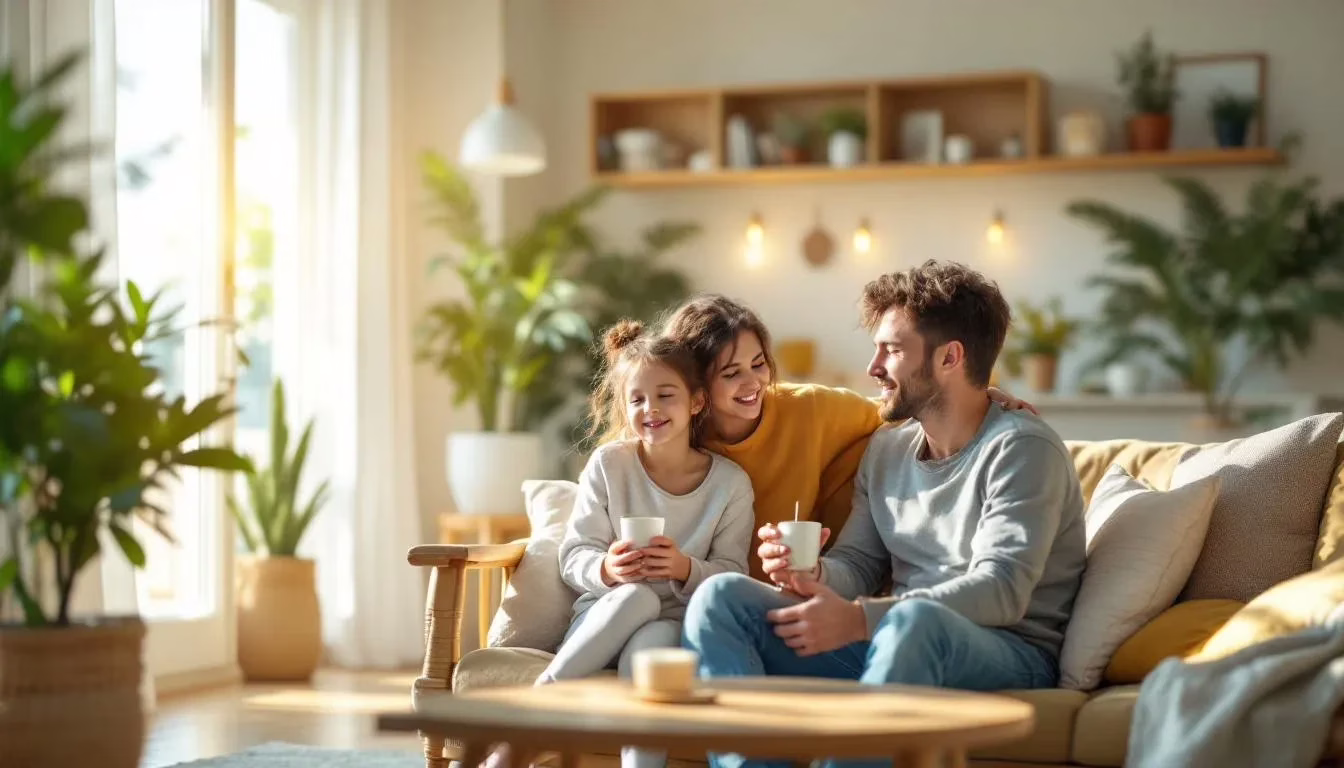 Clean, bright commercial workspace with improved air quality