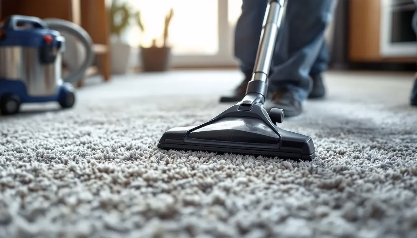 Clean fresh carpet in a bright Houston living room