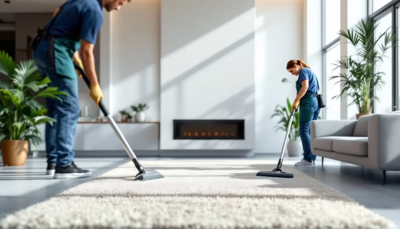 Pro-Fresh Houston technician performing hot-water extraction carpet cleaning